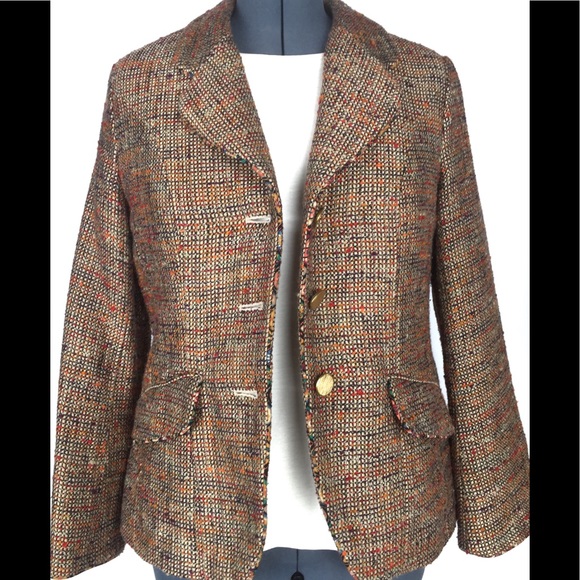 Autumn perfect tweed Coldwater Creek linedblazer12 - Picture 1 of 9